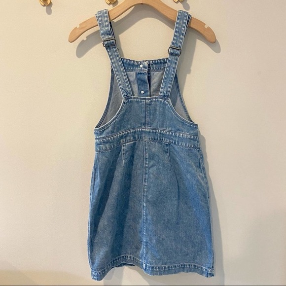 H&M Denim Overall Button Pinafore Dress in Light Wash Size 34/US 4 XS - Picture 5 of 14
